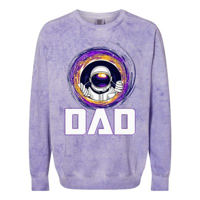 Astronaut Dad Outer Space Lover Fathers Day Colorblast Crewneck Sweatshirt