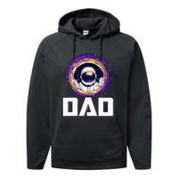 Astronaut Dad Outer Space Lover Fathers Day Performance Fleece Hoodie