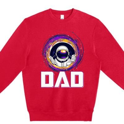 Astronaut Dad Outer Space Lover Fathers Day Premium Crewneck Sweatshirt