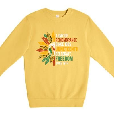 A Day Of Remembrance Since 1985 Junenth Celebrate Freedom Gift Premium Crewneck Sweatshirt