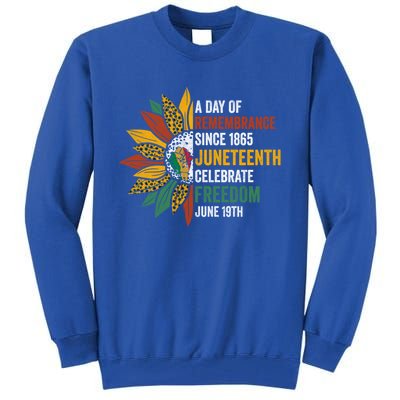 A Day Of Remembrance Since 1985 Junenth Celebrate Freedom Gift Tall Sweatshirt