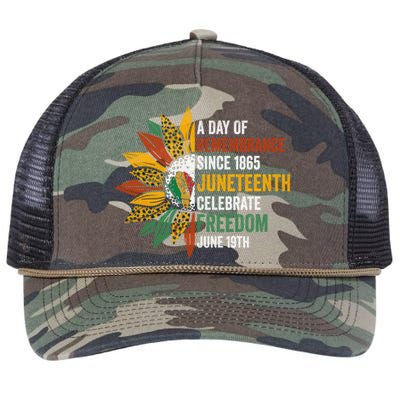 A Day Of Remembrance Since 1985 Junenth Celebrate Freedom Gift Retro Rope Trucker Hat Cap