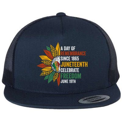 A Day Of Remembrance Since 1985 Junenth Celebrate Freedom Gift Flat Bill Trucker Hat