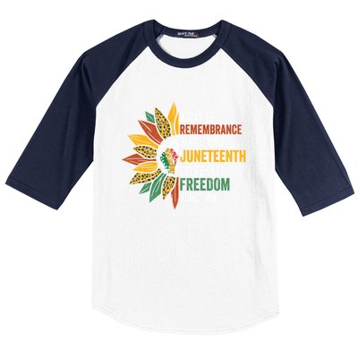 A Day Of Remembrance Since 1985 Junenth Celebrate Freedom Gift Baseball Sleeve Shirt