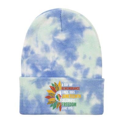 A Day Of Remembrance Since 1985 Junenth Celebrate Freedom Gift Tie Dye 12in Knit Beanie