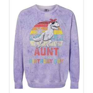 Aunt Dinosaur Of The Birthday Boy Matching Family Colorblast Crewneck Sweatshirt