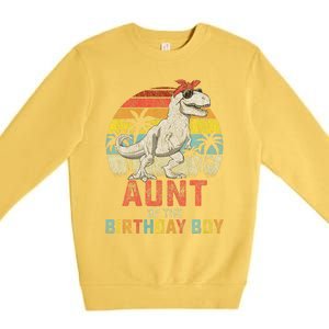 Aunt Dinosaur Of The Birthday Boy Matching Family Premium Crewneck Sweatshirt