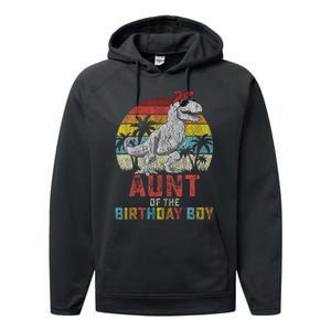 Aunt Dinosaur Of The Birthday Boy Matching Family Performance Fleece Hoodie