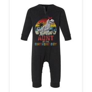 Aunt Dinosaur Of The Birthday Boy Matching Family Infant Fleece One Piece