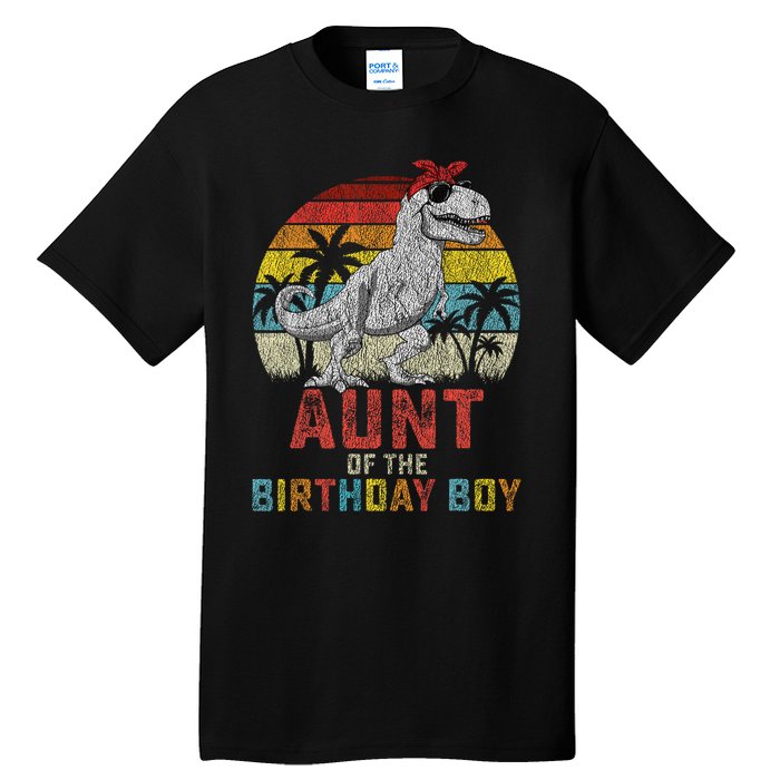 Aunt Dinosaur Of The Birthday Boy Matching Family Tall T-Shirt