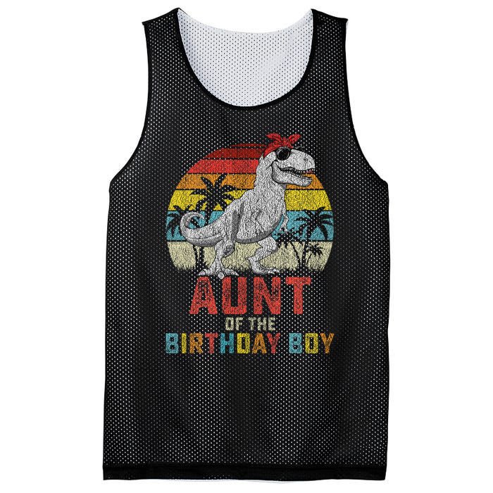 Aunt Dinosaur Of The Birthday Boy Matching Family Mesh Reversible Basketball Jersey Tank