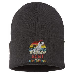 Aunt Dinosaur Of The Birthday Boy Matching Family Sustainable Knit Beanie