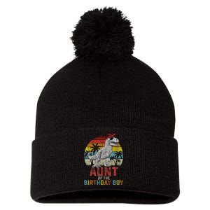 Aunt Dinosaur Of The Birthday Boy Matching Family Pom Pom 12in Knit Beanie