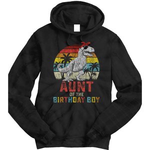 Aunt Dinosaur Of The Birthday Boy Matching Family Tie Dye Hoodie