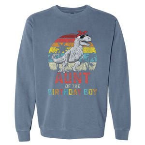 Aunt Dinosaur Of The Birthday Boy Matching Family Garment-Dyed Sweatshirt