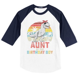 Aunt Dinosaur Of The Birthday Boy Matching Family Baseball Sleeve Shirt