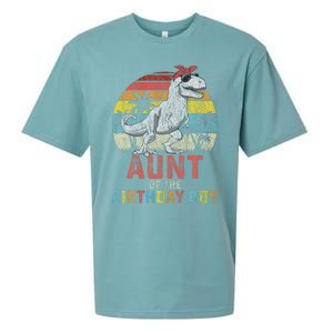 Aunt Dinosaur Of The Birthday Boy Matching Family Sueded Cloud Jersey T-Shirt