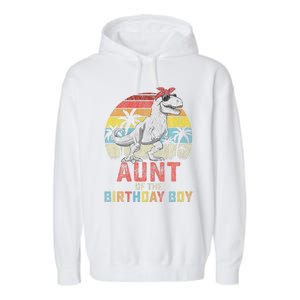 Aunt Dinosaur Of The Birthday Boy Matching Family Garment-Dyed Fleece Hoodie