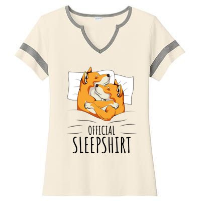 Akita Dog Off.icial Sleepshirt Ladies Halftime Notch Neck Tee