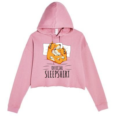 Akita Dog Off.icial Sleepshirt Crop Fleece Hoodie