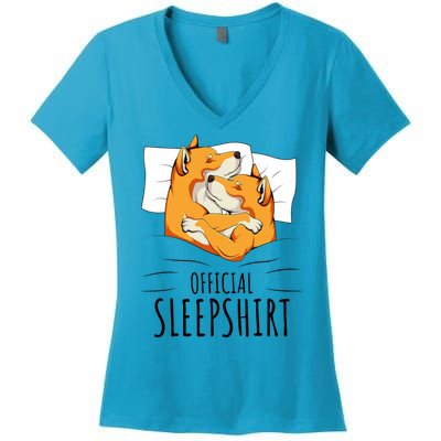 Akita Dog Off.icial Sleepshirt Women's V-Neck T-Shirt