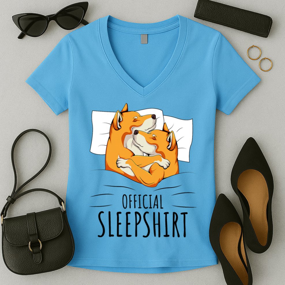 Akita Dog Off.icial Sleepshirt Women's V-Neck T-Shirt