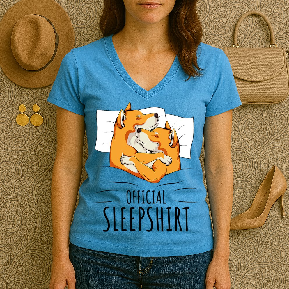 Akita Dog Off.icial Sleepshirt Women's V-Neck T-Shirt