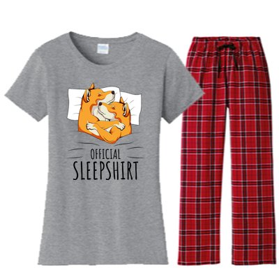 Akita Dog Off.icial Sleepshirt Women's Flannel Pajama Set