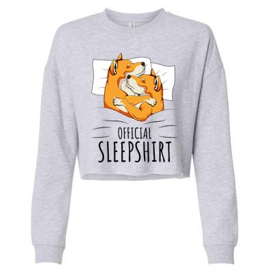 Akita Dog Off.icial Sleepshirt Cropped Pullover Crew