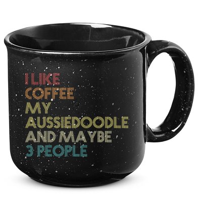 Aussiedoodle Dog Owner Coffee Lovers Quote Vintage Retro 15oz Campfire Ceramic Mug