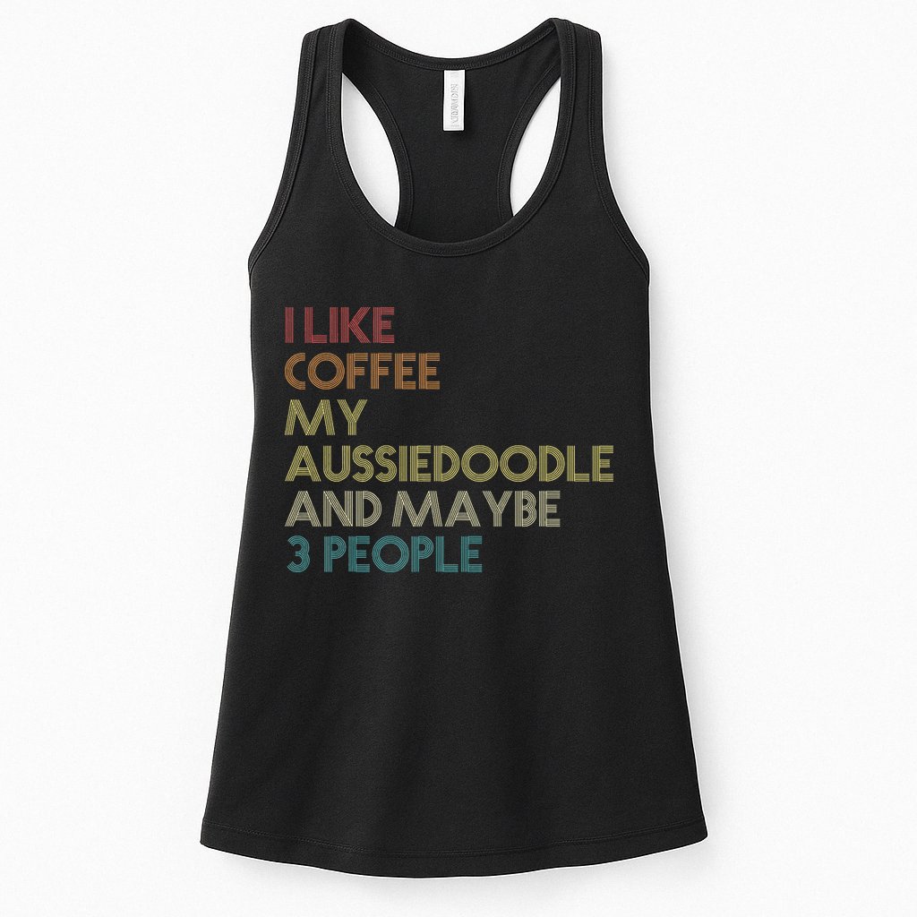 Aussiedoodle Dog Owner Coffee Lovers Quote Vintage Retro Womens Tank Top