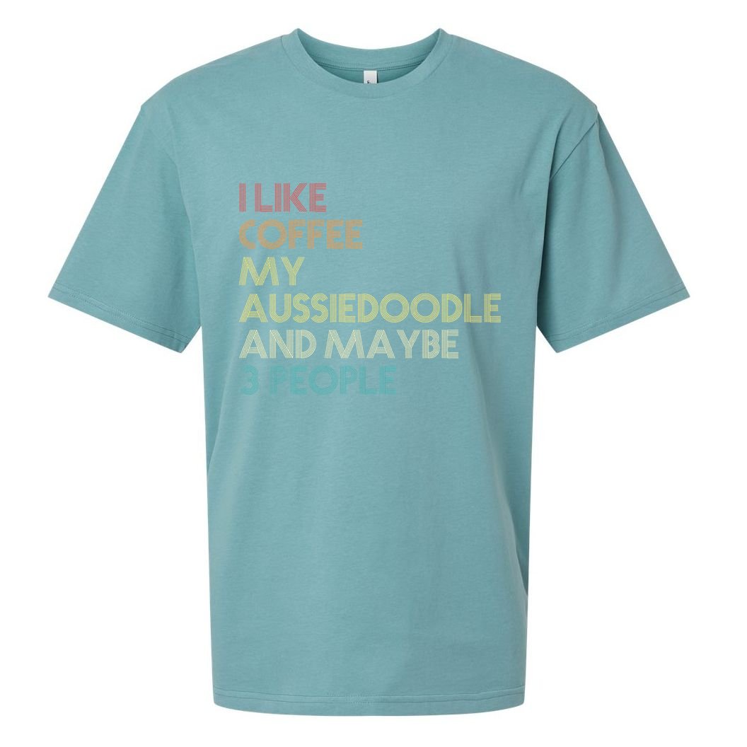 Aussiedoodle Dog Owner Coffee Lovers Quote Vintage Retro Sueded Cloud Jersey T-Shirt