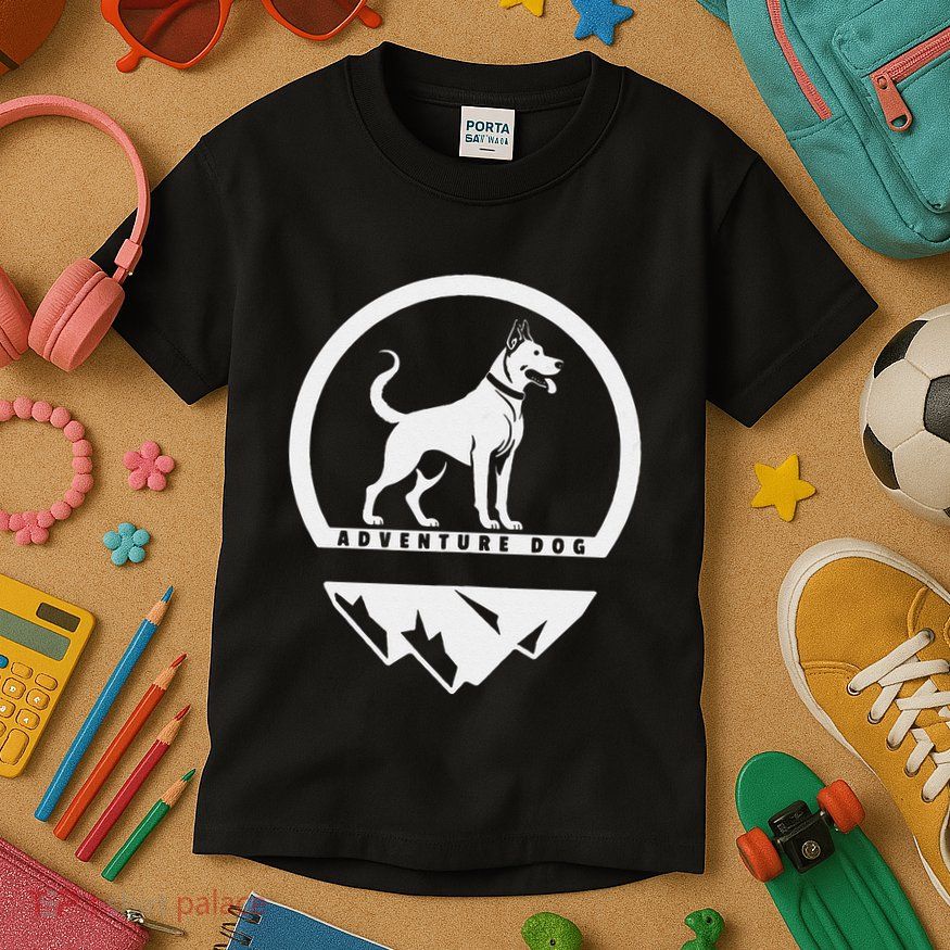 Adventure Dog Outdoor Enthusiast And Dog Lover Kids T-Shirt