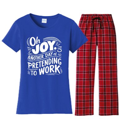 Another Day Of Pretending To Work Funny Saying Sarcastic Cool Gift Women's Flannel Pajama Set