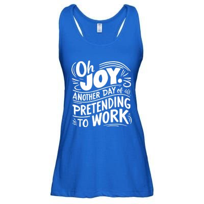 Another Day Of Pretending To Work Funny Saying Sarcastic Cool Gift Ladies Essential Flowy Tank