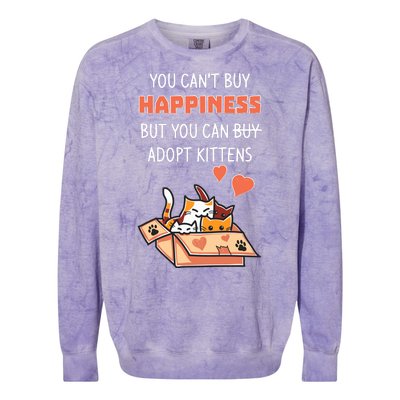 Adopt Kittens Buy Happiness Colorblast Crewneck Sweatshirt