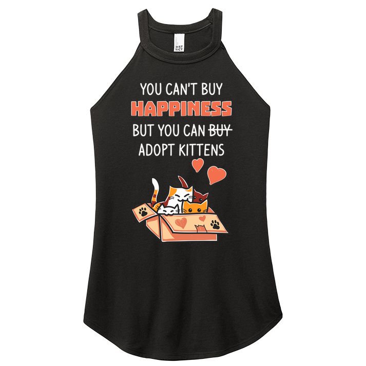 Adopt Kittens Buy Happiness Women's Perfect Tri Rocker Tank