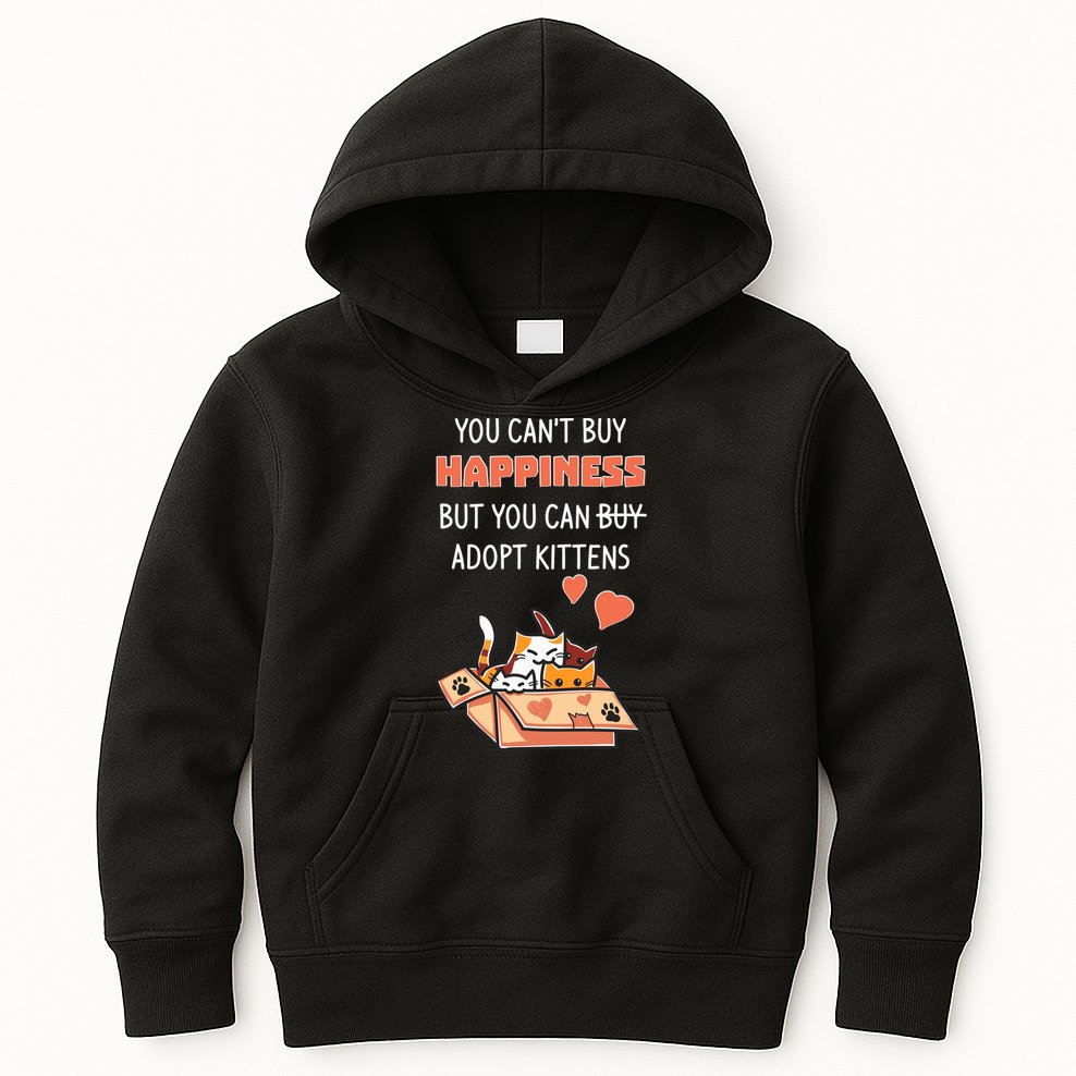 Adopt Kittens Buy Happiness Kids Hoodie
