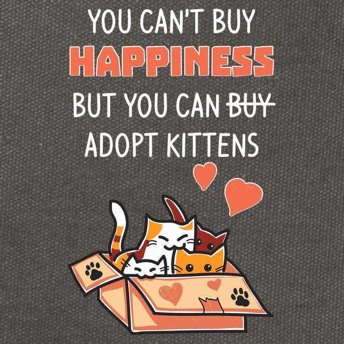 Adopt Kittens Buy Happiness Cotton Canvas Backpack