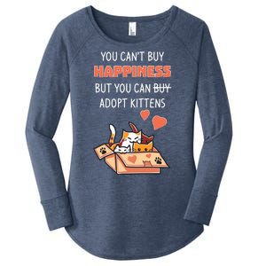 Adopt Kittens Buy Happiness Women's Perfect Tri Tunic Long Sleeve Shirt