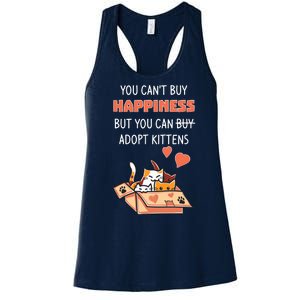 Adopt Kittens Buy Happiness Women's Racerback Tank