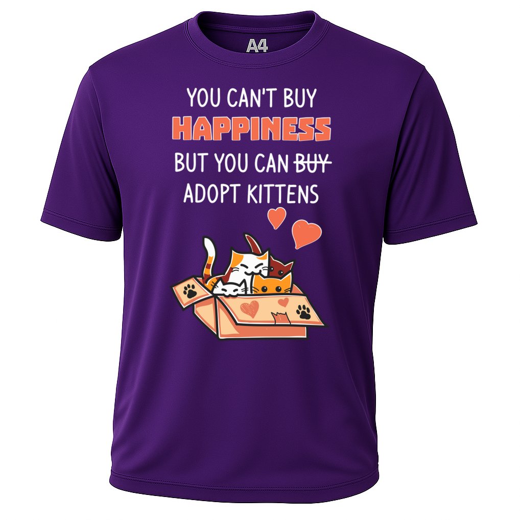 Adopt Kittens Buy Happiness Cooling Performance Crew T-Shirt