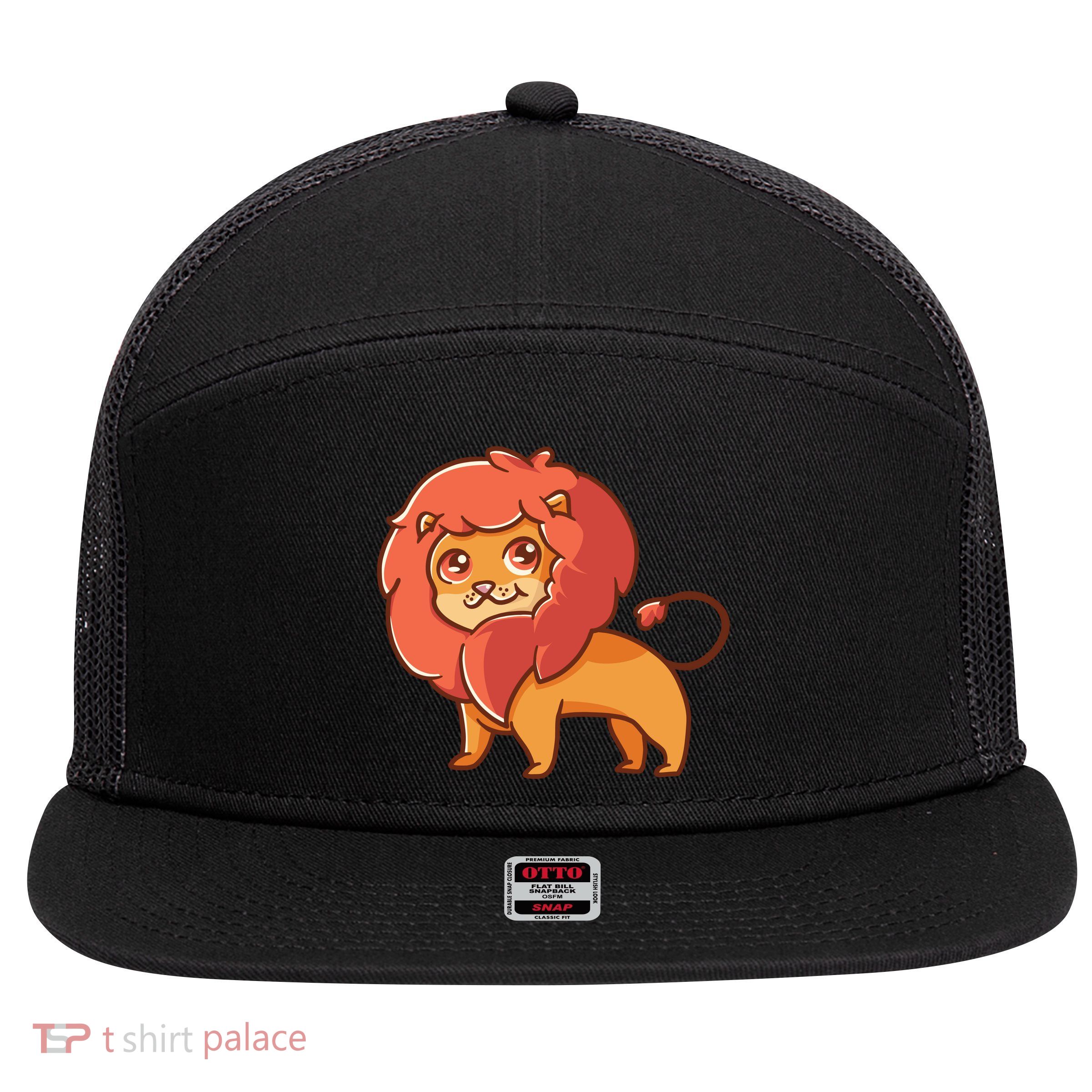 Adorable Baby Lion 7 Panel Mesh Trucker Snapback Hat