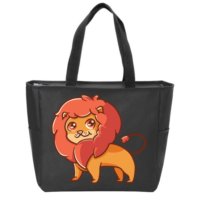 Adorable Baby Lion Zip Tote Bag