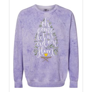 Adore Him Baby Jesus Christmas Colorblast Crewneck Sweatshirt