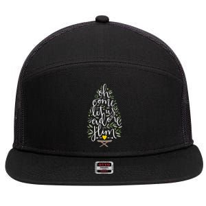 Adore Him Baby Jesus Christmas 7 Panel Mesh Trucker Snapback Hat