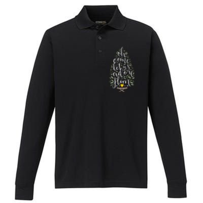 Adore Him Baby Jesus Christmas Performance Long Sleeve Polo