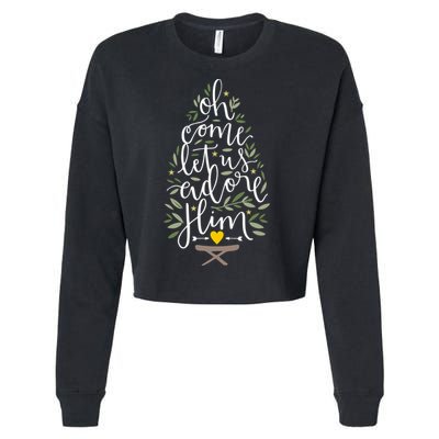 Adore Him Baby Jesus Christmas Cropped Pullover Crew