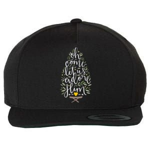 Adore Him Baby Jesus Christmas Wool Snapback Cap