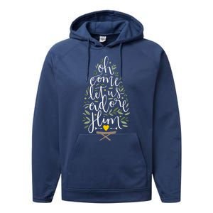 Adore Him Baby Jesus Christmas Performance Fleece Hoodie